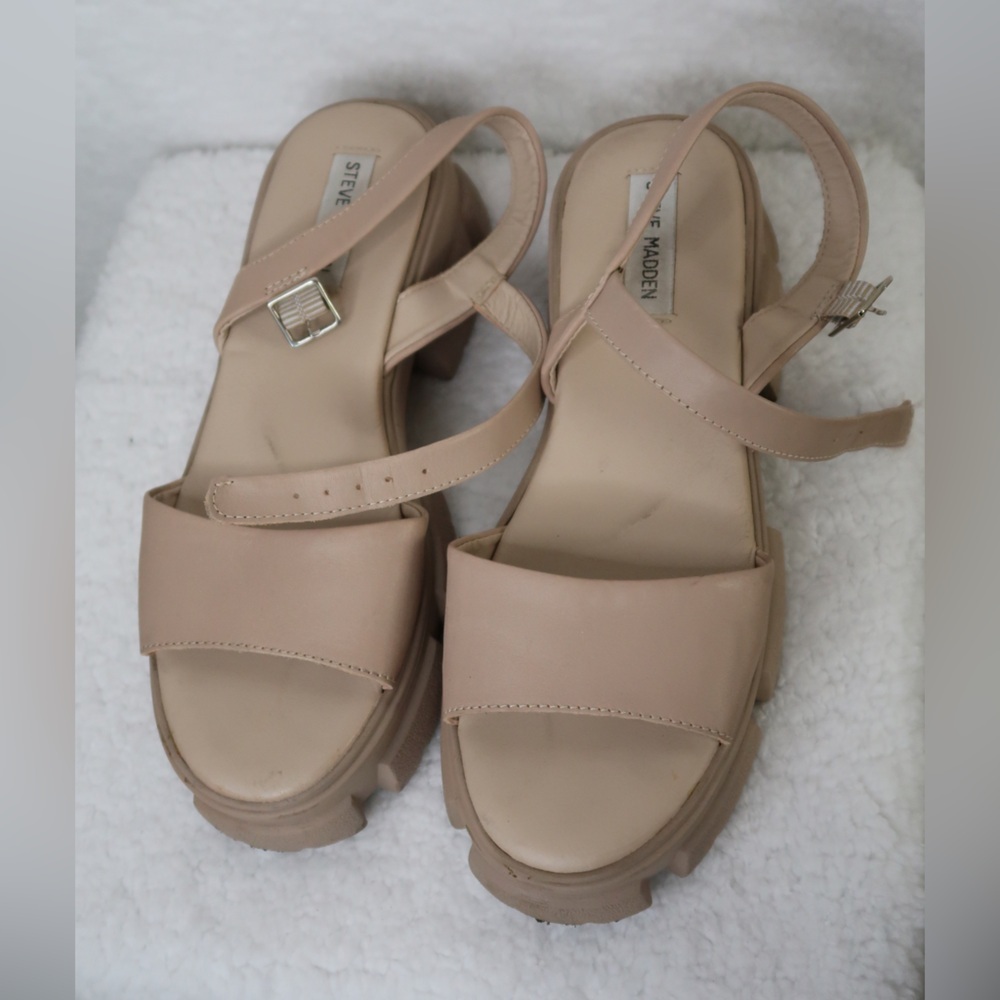 Steve Madden Women's Platform Sandals 8W Summer Vacation Going Out Spring Casual
